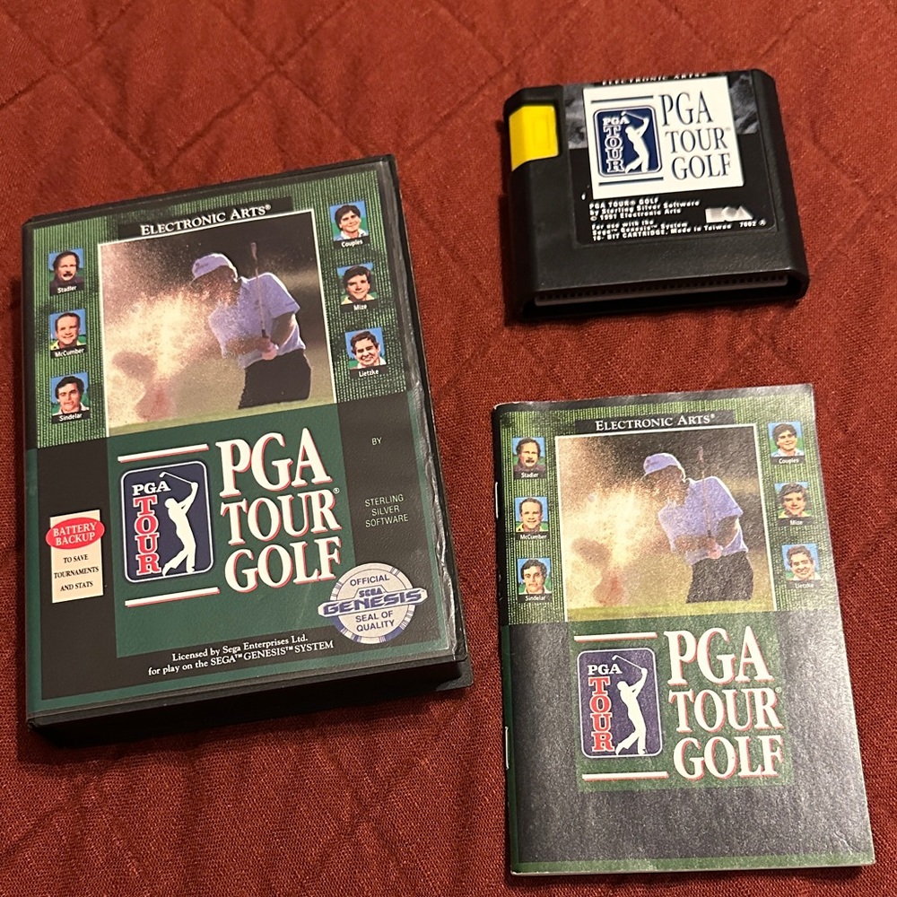 Electronic Arts PGA Tour Golf (Black/Green) Sega Genesis Game tested and works